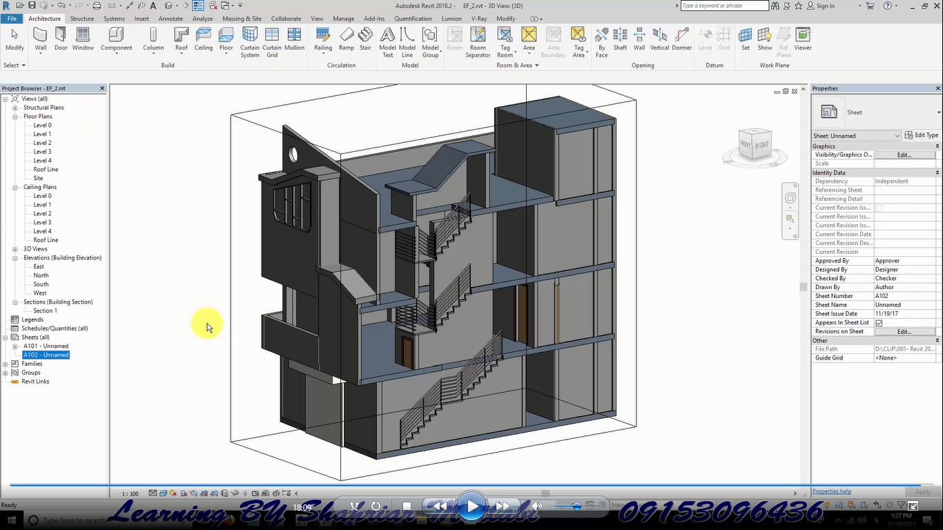 ترسیم پروژه مسکونی در Revit Architecture